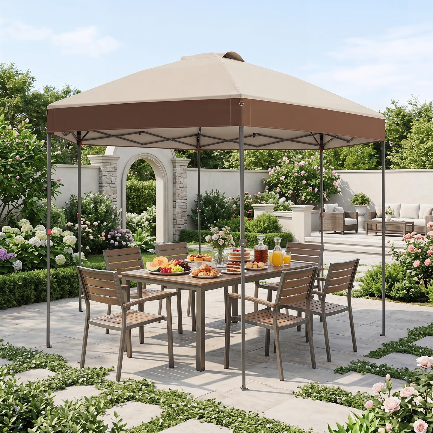 Pop up Garden Gazebo, 3.6 x 3.6m Height Adjustable Canopy Tent