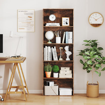 5-Tier Bookshelf with Freestanding Display Shelf and Storage Organizer for Living Room