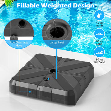 Water or Sand Filled Heavy Duty Umbrella Stand with Cross Bracket