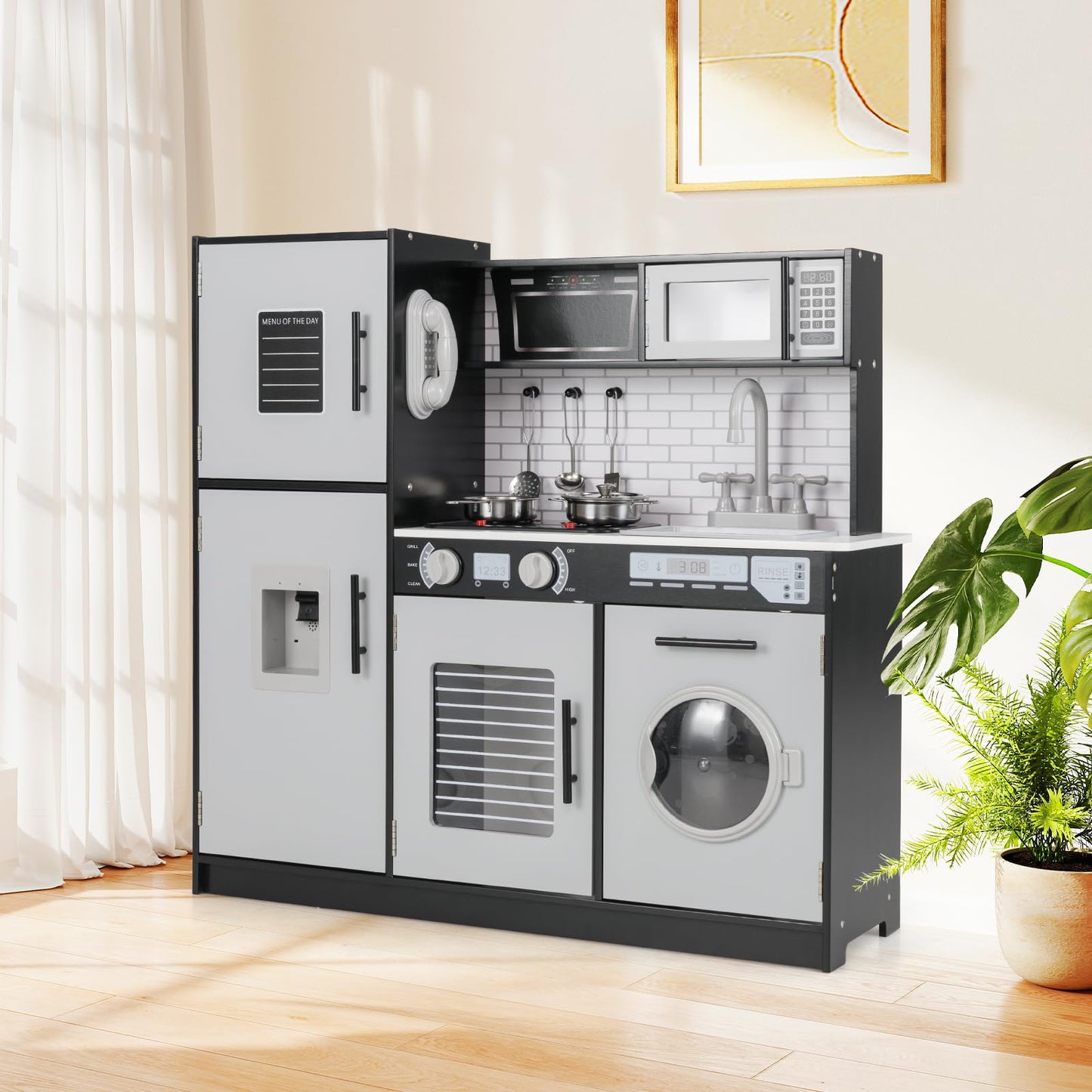Play Kitchen Toy Set with Oven and Washing Machine for Aged 3+ Years Old