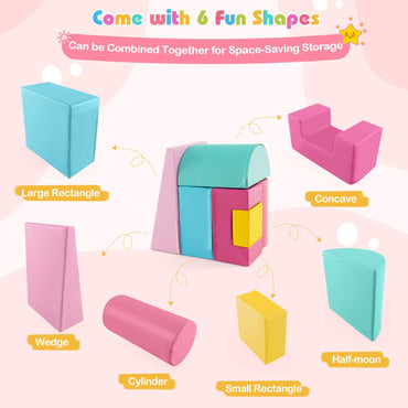 6 Pieces Colorful Kids Climb and Crawl Foam Play Set