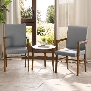 Mid-Century Modern Dining Chairs Set of 2 with High Back and Soft Cushion