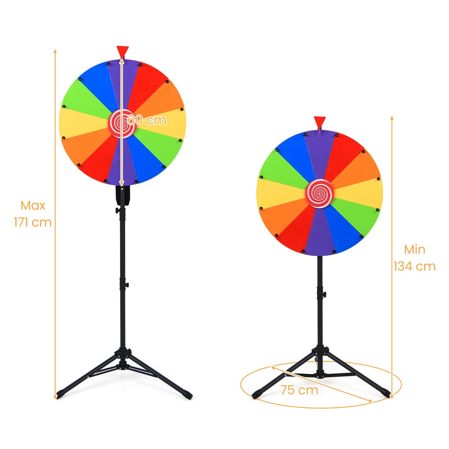 60 CM Portable and Height Adjustable Spinning Wheel with Folding Tripod Stand