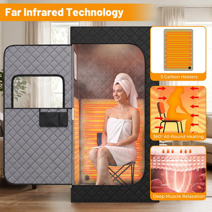 Portable Infrared Sauna Steam, Full Body Sauna Tent Steam Room with 3/4 Heaters
