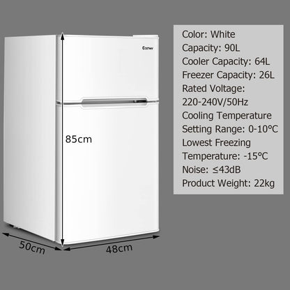 90L Freestanding Undercounter Refrigerator with 2 Reversible Door