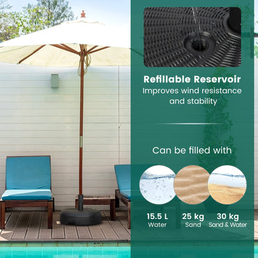 30KG Water and Sand Fillable Umbrella Stand with Built-in Handle