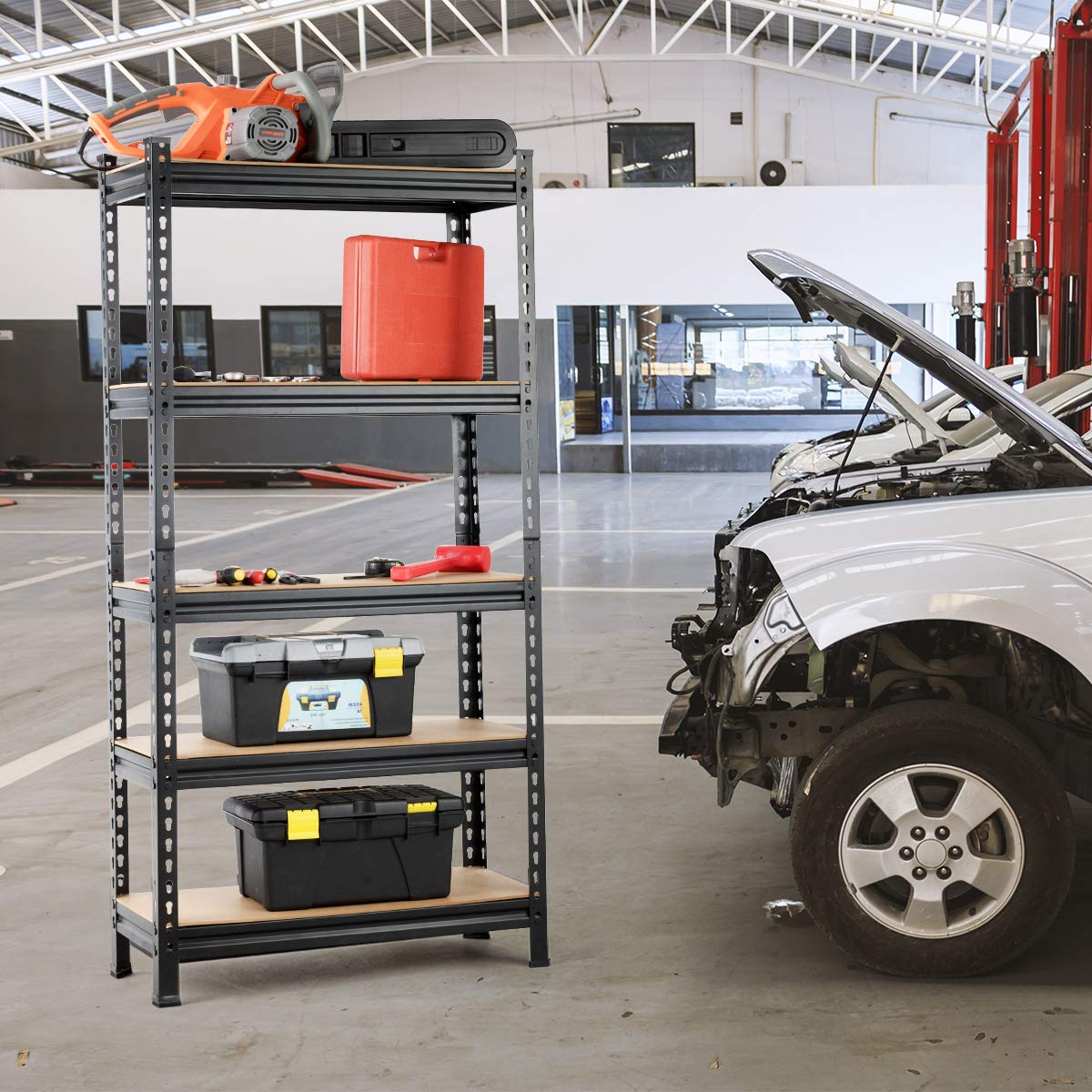 5-Tier Storage Rack with Adjustable Boards