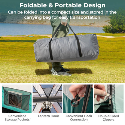6-Person Camping Tent with 2-Room Divider for Camping Hiking color