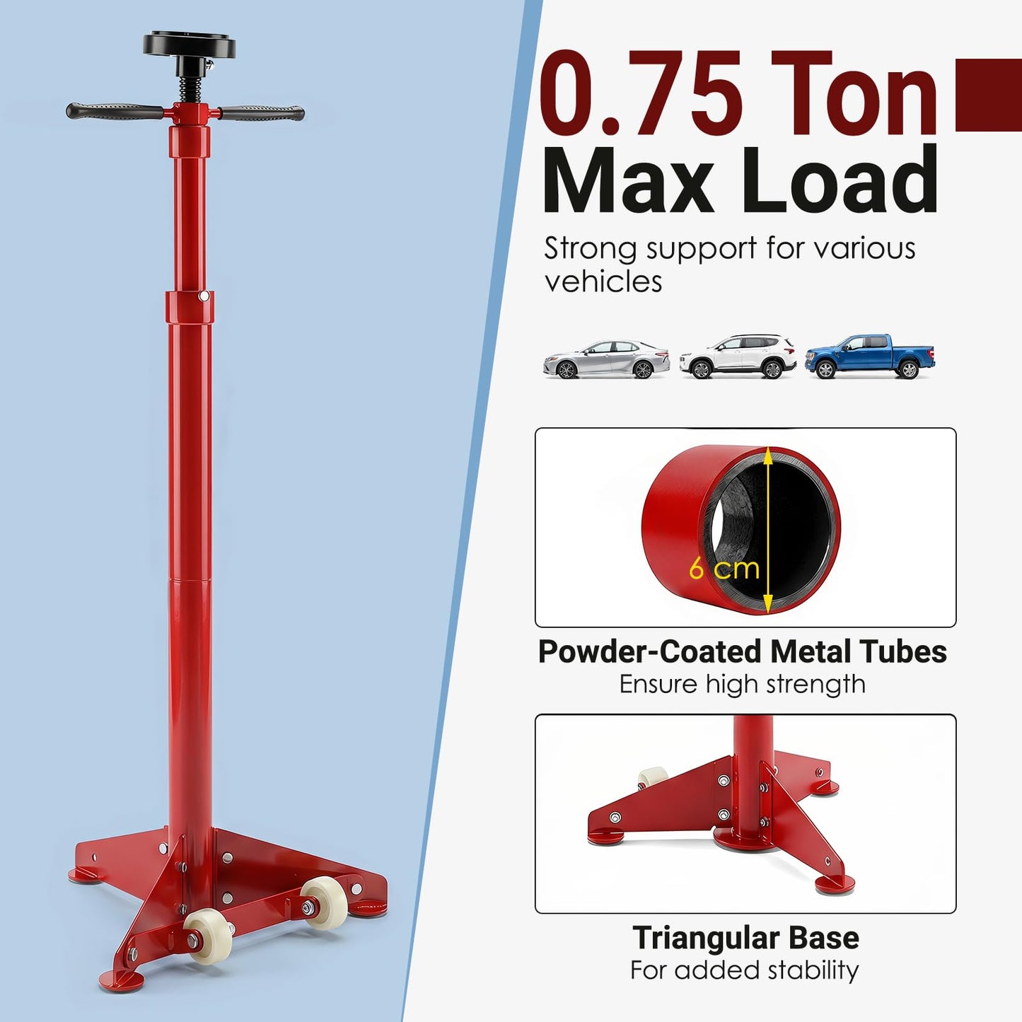 0.75 Ton Under Hoist Stand with Dual Height Adjustment