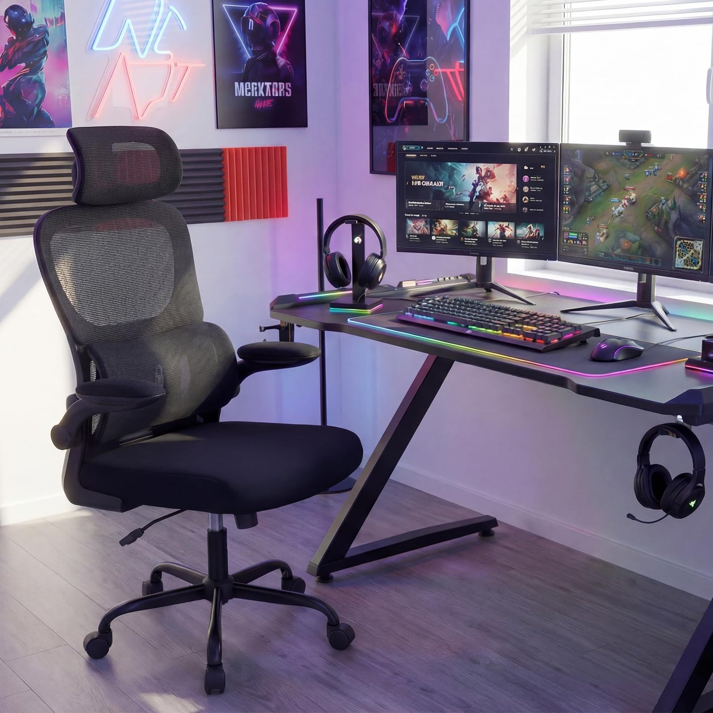 Mesh Office Chair, Ergonomic High Back Swivel Computer Desk Chair
