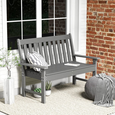 All-Weather HDPE Patio Loveseat Park Bench Chair