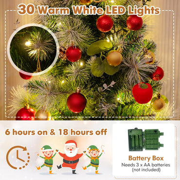 90CM Artificial Xmas Tree with 98 Branch Tips and Pine Needles