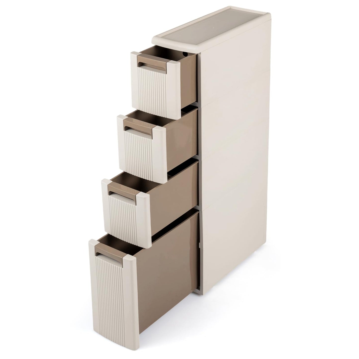 Slim Bathroom Floor Cabinet with 2/3/4 Drawers on Wheels