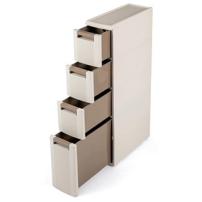 Slim Bathroom Floor Cabinet with 2/3/4 Drawers on Wheels