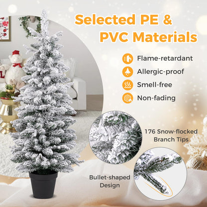 Artificial Pre-lit Christmas Tree Snow Flocked Xmas Tree
