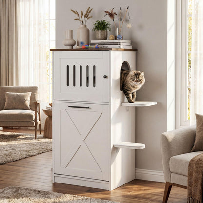 Cat Litter Box Enclosure Furniture Hidden Litter Box for Kitten