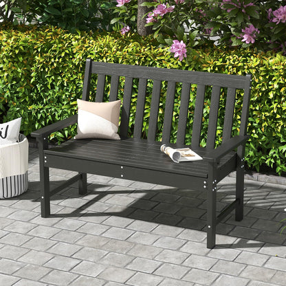 2-Seater All-Weather HDPE Patio Loveseat Park Bench Chair