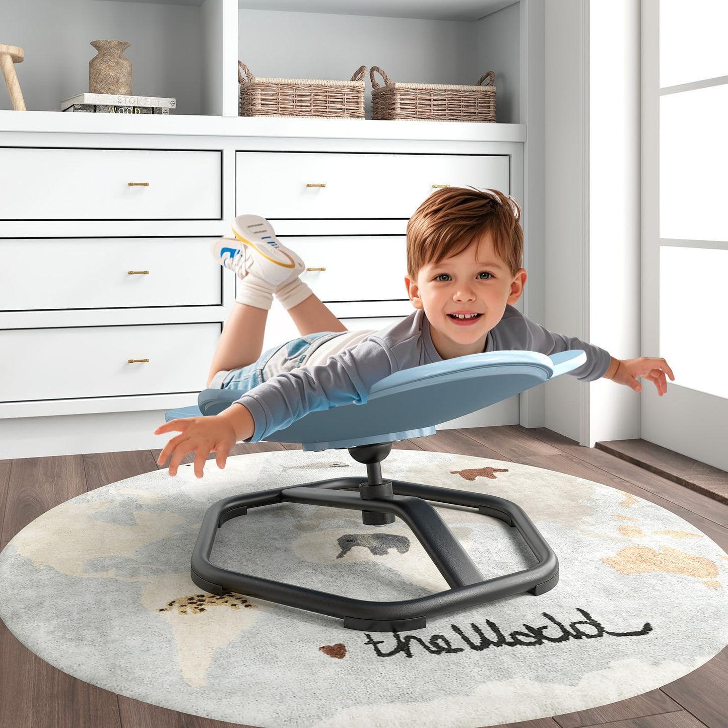 Kids Sensory Swivel Chair Elephant Petal 360° Spinning Chair