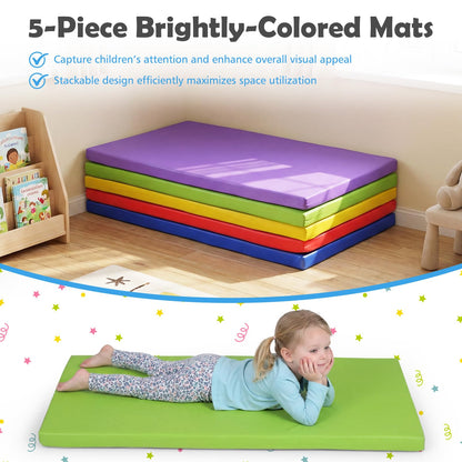 5 Pcs Kids Nap Mat, 5.5cm Thick Sponge Children Floor Rest Mats
