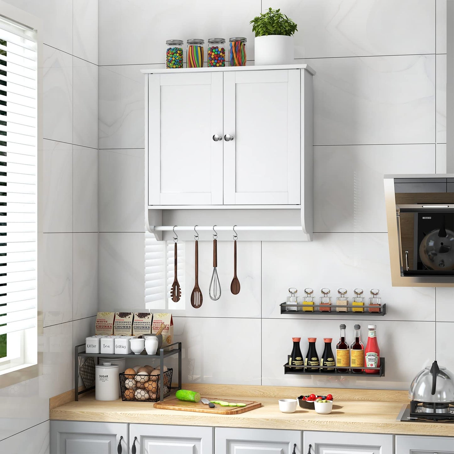 Wall Mounted Bathroom Cabinet with Adjustable Shelf