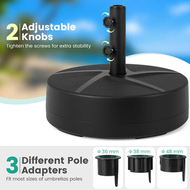 Weighted Patio Umbrella Base with 2 Adjustable Knobs for Garden