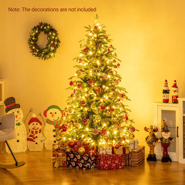 Pre-Lit Artificial Christmas Tree, Hinged Xmas Tree