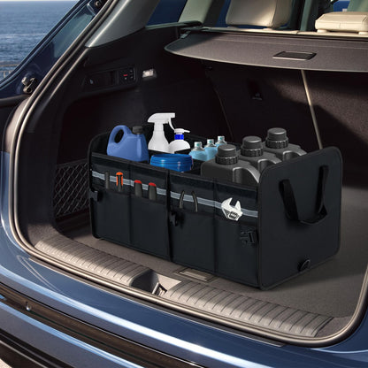 Car Trunk Organizer with Leakproof Cooler Bag and Adjustable Securing Straps