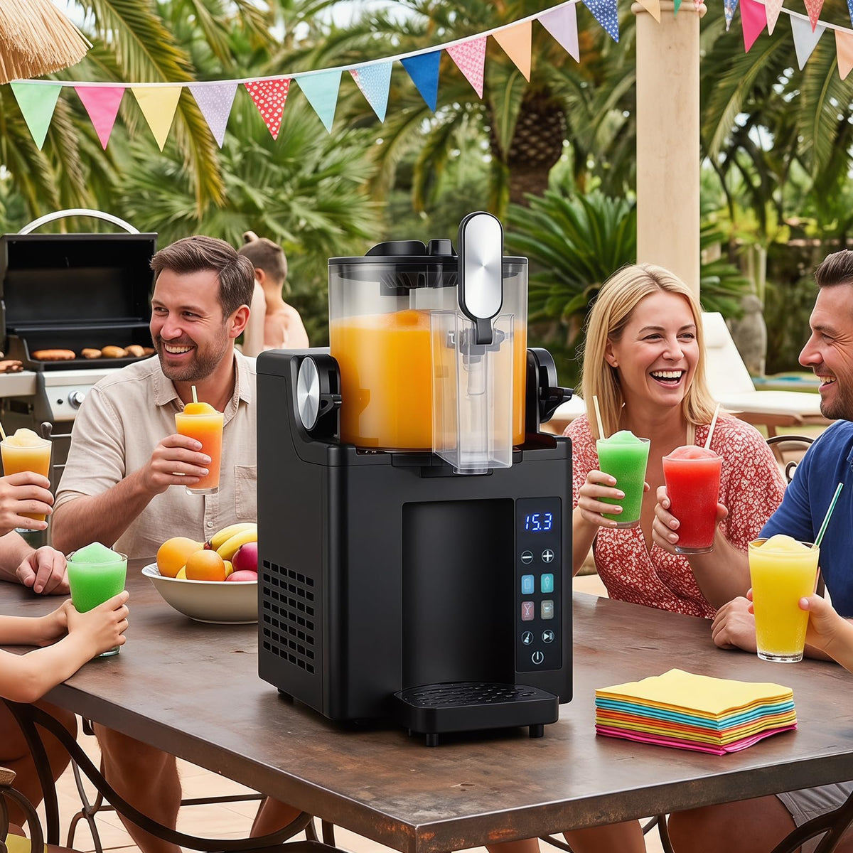 Slushie Machine 2L,2-in-1 Frozen Drink & Ice Cream Maker in 10 Mins