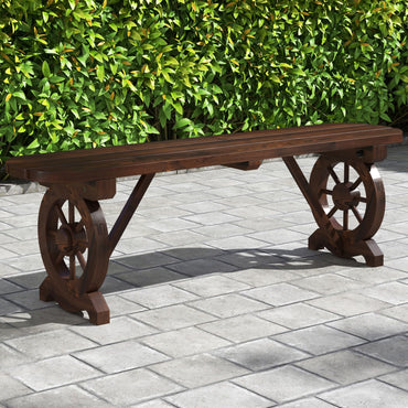Wagon Wheel Shape 2-Seater Garden Bench