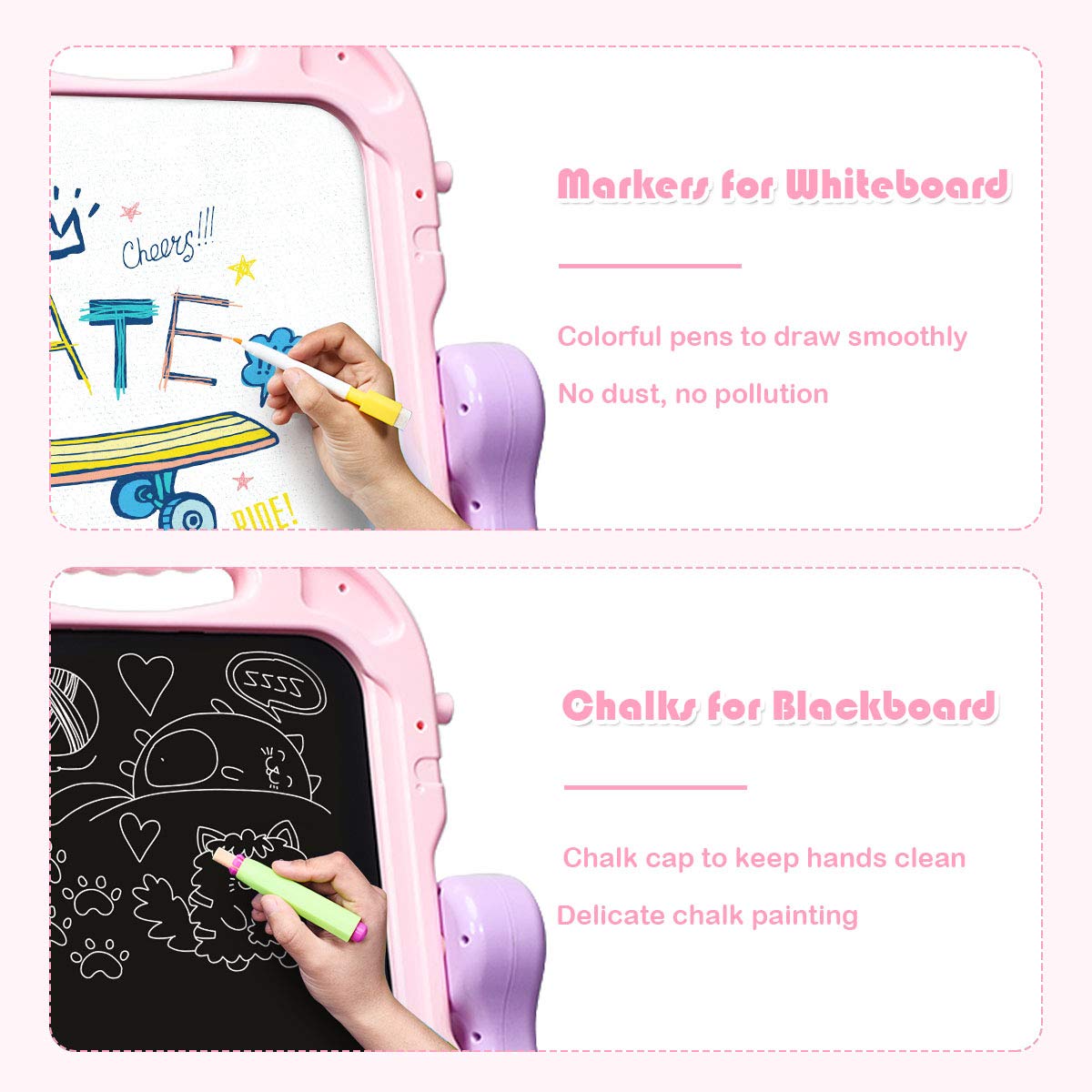 Kid's Double Sided Boards Easel Magnetic Painting Art