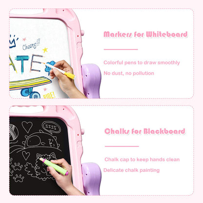 Kid's Double Sided Boards Easel Magnetic Painting Art
