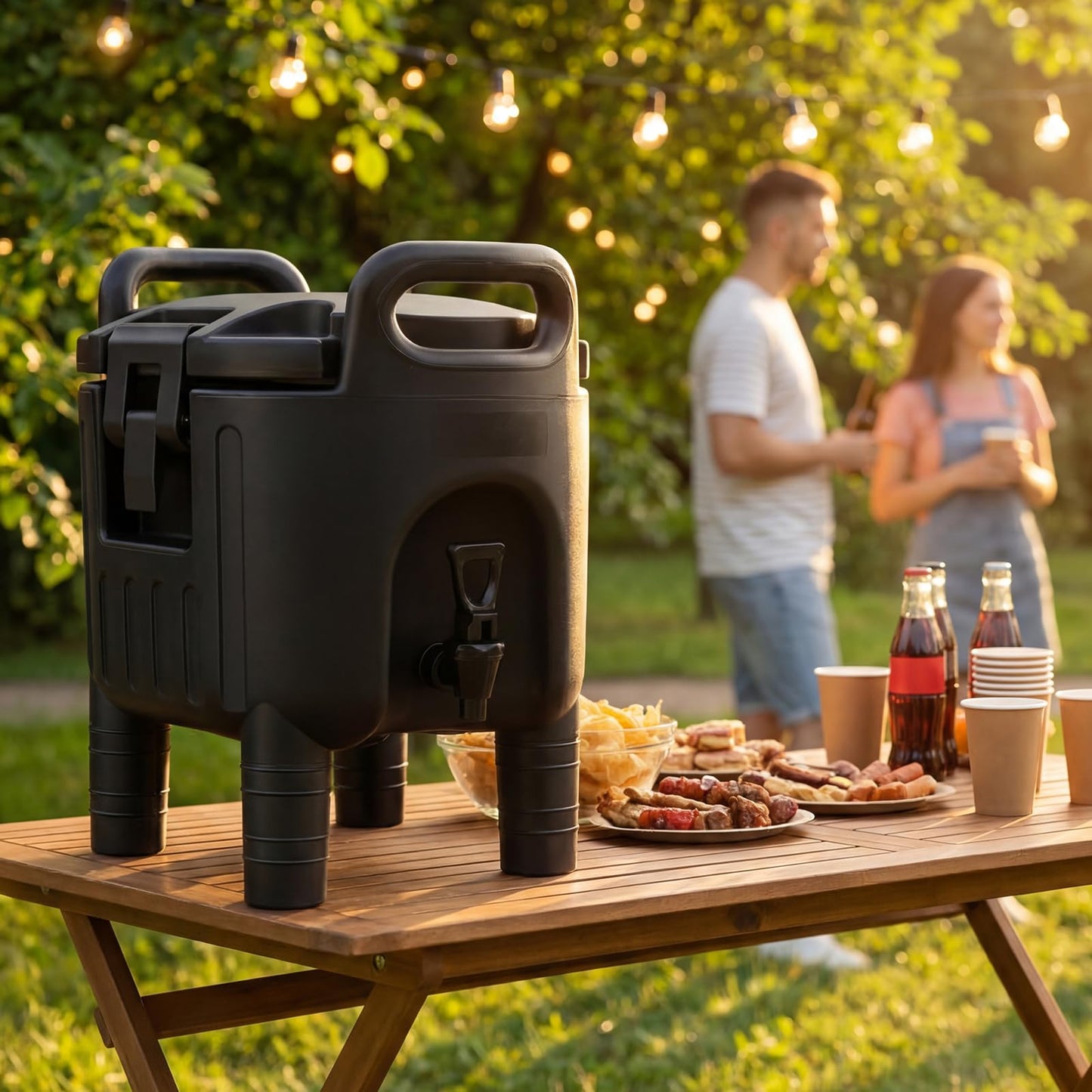 7.6L/10L Insulated Beverage Dispenser, Hot & Cold Drinks Server Container with Handles