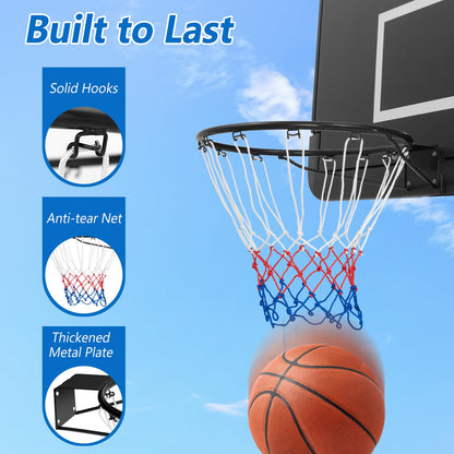 45/38 CM Heavy Duty Basketball Rim with All Weather Net and Mounting Hardware