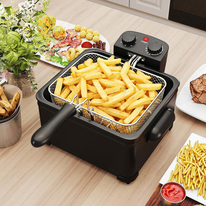 3L/5L Deep Fat Fryer, 2000W Electric Deep Fryer with 1/3 Removable Basket