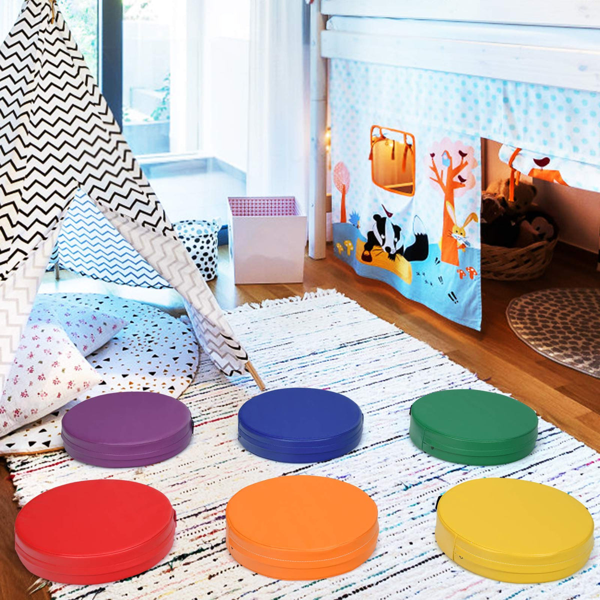 6 Pieces Kids Seat Cushions with Handle