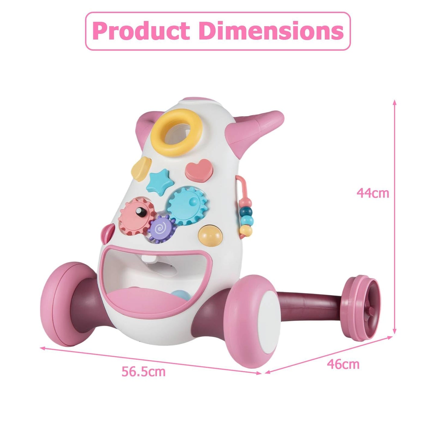 2 in 1 Montessori Baby Walker, Sit to Stand Learning Walkers with Adjustable Rear Wheel