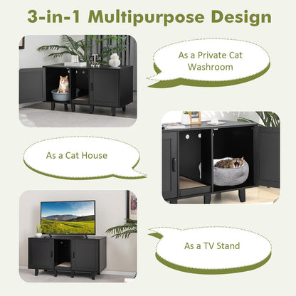 Cat Litter Box Enclosure with Scratching Board