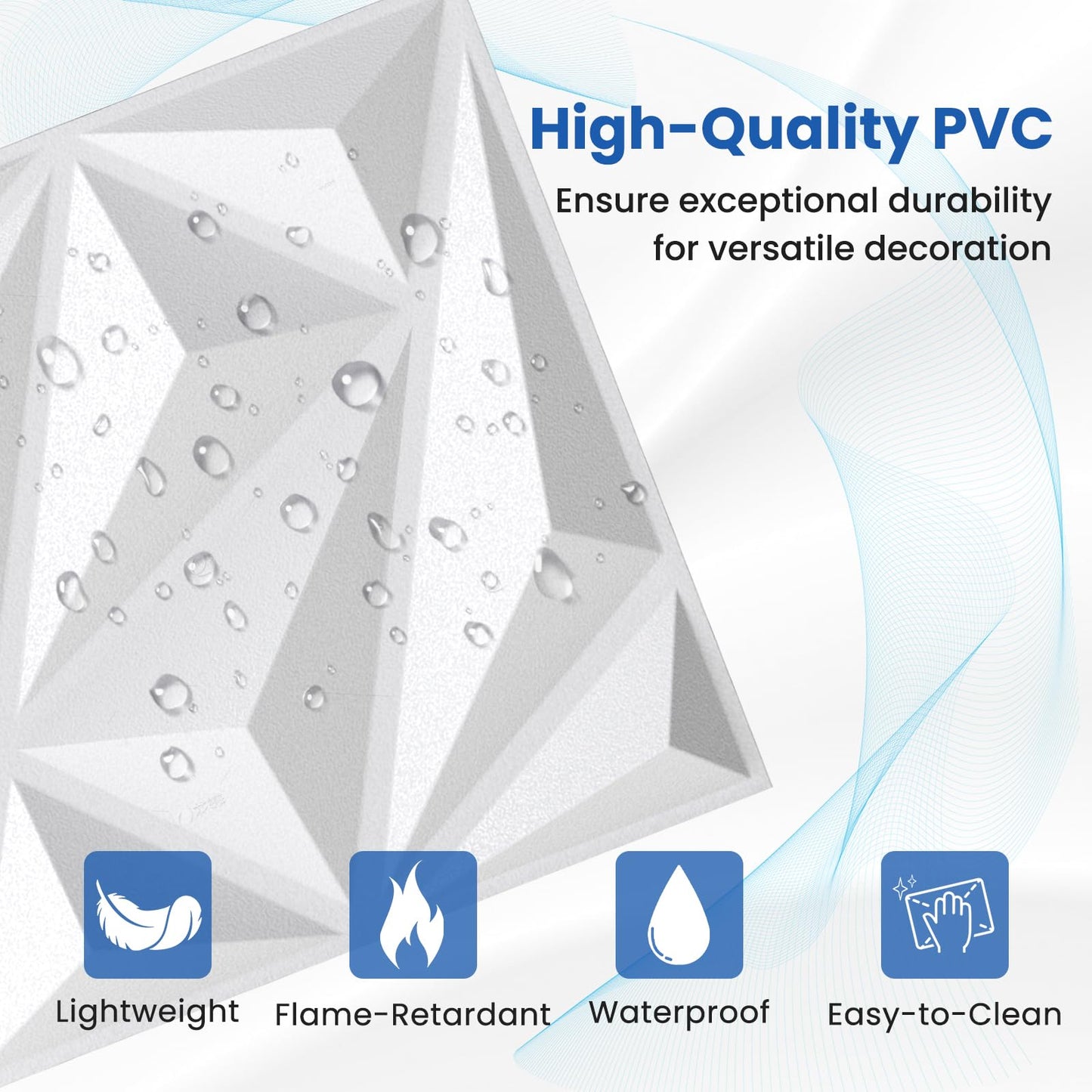 50-Pack 3D Wall Panel with Included Stickers