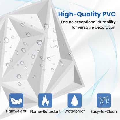 50-Pack 3D Wall Panel with Included Stickers