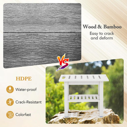 Waterproof HDPE Shower Bench Bath Stool for Inside Shower