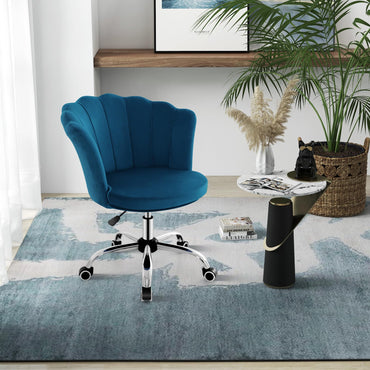 Adjustable Velvet Office Chair with Handle and Universal Wheels
