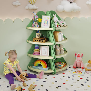4-Tier Kids Corner Bookshelf for Kids Room and Nursery Playroom