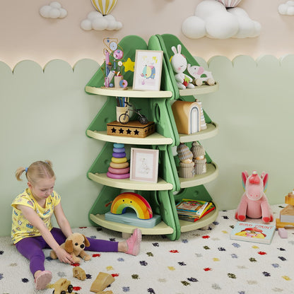 4-Tier Kids Corner Bookshelf for Kids Room and Nursery Playroom