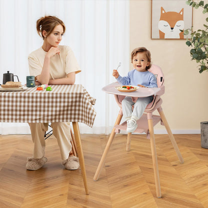 3 in 1 High Chairs for Babies and Toddlers with Foot Rest and Removable Double Tray