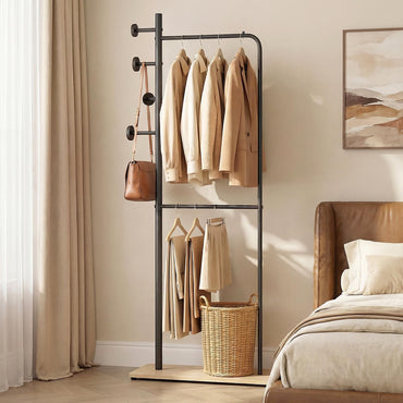 Heavy-Duty Clothes Rail, Metal Clothes Rack Garment Coat Stand with Double Rails