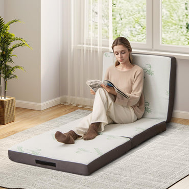 Folding Mattress, Tri Fold Portable Floor Mattresses with Side Handles