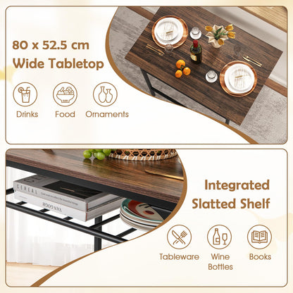 Dining Table Set for 2 with Metal Frame and Storage Rack
