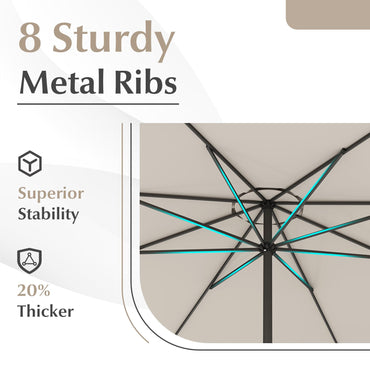 3.5M Water-resistant Patio Umbrella with Crank Handle