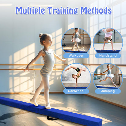 8 FT Folding Gymnastic Beam with Anti-slip Base for Toddler