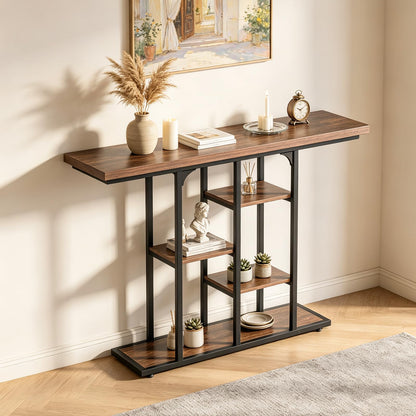 109 cm Console Table with Storage Shelves
